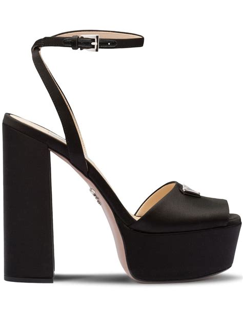 prada platform high heels|prada satin platform heels.